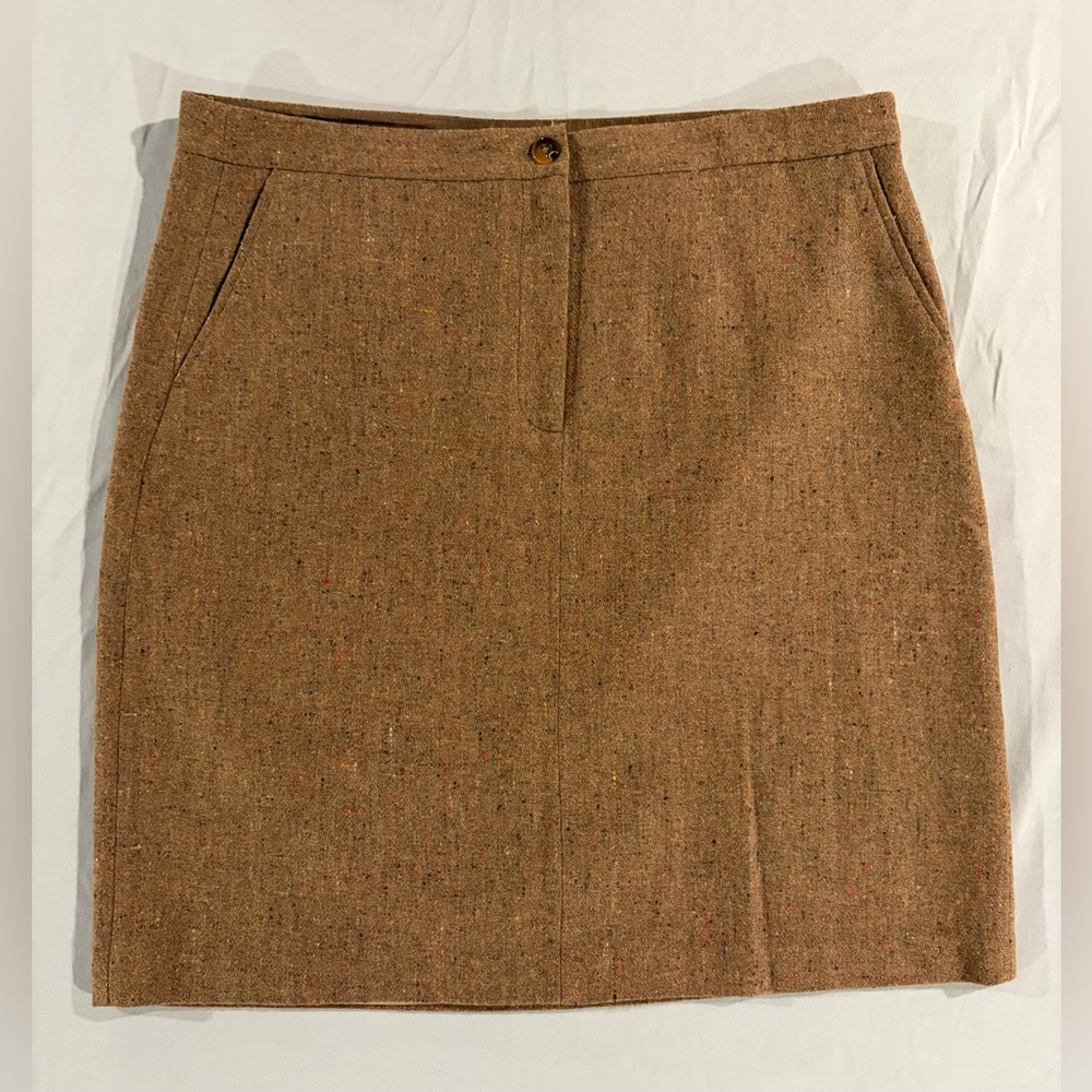 Orvis Wool Brown Pencil Skirt Size 16